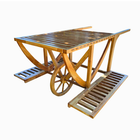 TopStyle Wooden Single Wheel Display Cart TopStyle Wooden Single Wheel Display Cart