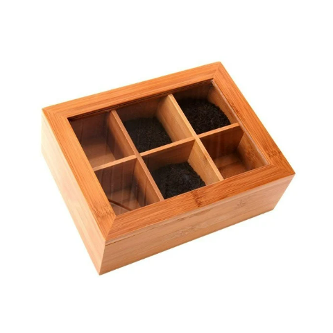 TopStyle Tea Chest Compartment with Window Lid TopStyle Tea Chest Compartment with Window Lid