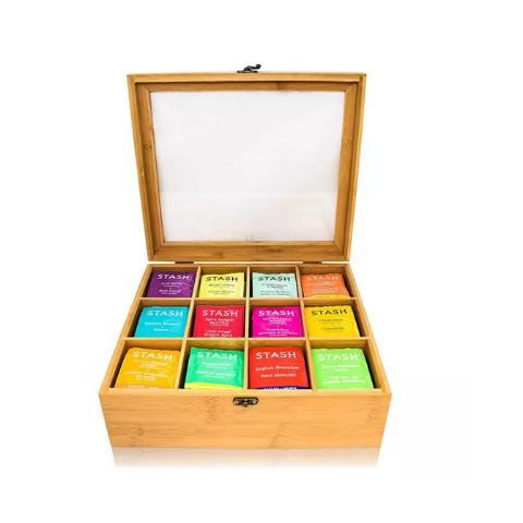 TopStyle Tea Chest Compartment with Window Lid TopStyle Tea Chest Compartment with Window Lid