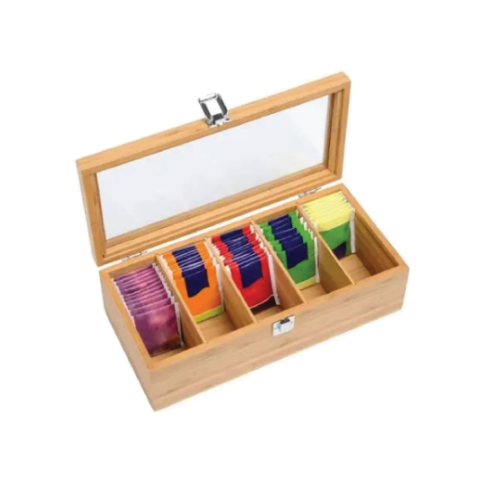 TopStyle Tea Chest Compartment with Window Lid TopStyle Tea Chest Compartment with Window Lid