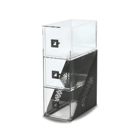 Rosseto Mosaic Narrow 3-Drawer Black Matte Rosseto Mosaic Narrow 3-Drawer Black Matte