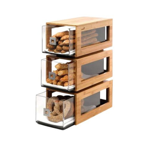 Rosseto 3-Drawer Narrow Bamboo Bakery Case Rosseto 3-Drawer Narrow Bamboo Bakery Case