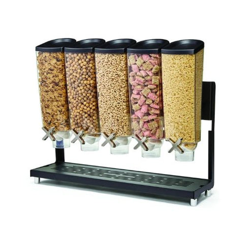 Rosseto Cereal Dispenser 5 Compartments with Black Base Rosseto Cereal Dispenser 5 Compartments with Black Base