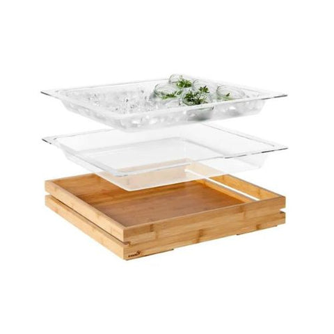Rosseto Clear Acrylic Insert and Tub with Large Bamboo Tray Rosseto Clear Acrylic Insert and Tub with Large Bamboo Tray
