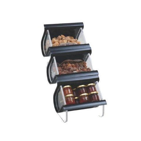 Rosseto EZ-SERV 3-Compartment Condiment Organiser Black Rosseto EZ-SERV 3-Compartment Condiment Organiser Black