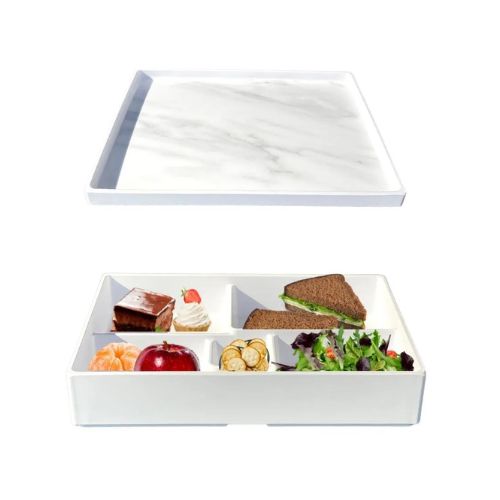 Rectangular Bento Box white melamine - Bowls : Buffet Plus