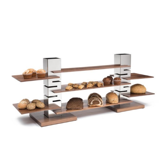 Elegant and Modern Multi Level Buffet Risers Can Be connected to create new buffet stations