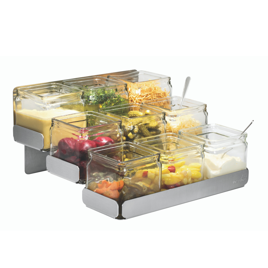 condiments Glass Jars with Stand