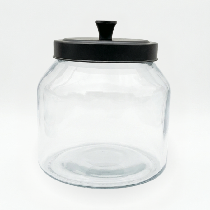TopStyle Glass Jar with Black Metal Lid