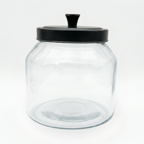 TopStyle Glass Jar Black Metal Lid