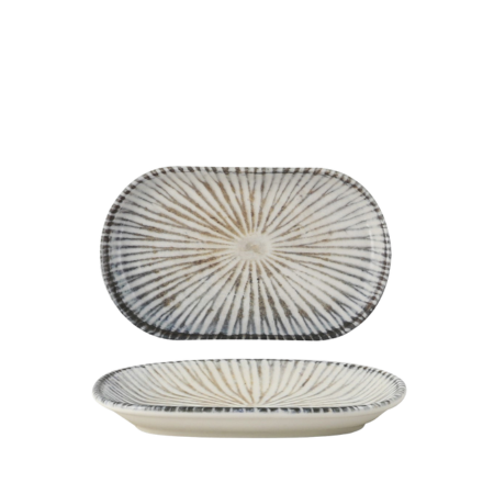 oval porcelain plate coral design