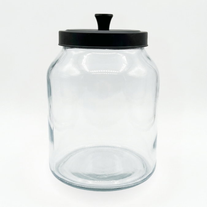 TopStyle Glass Jar with Black Metal Lid