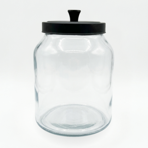 TopStyle Glass Jar Black Metal Lid