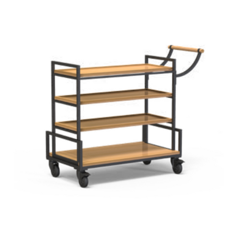 Rosseto Modulite™ Serving Cart with 3 Bamboo Shelves Kit