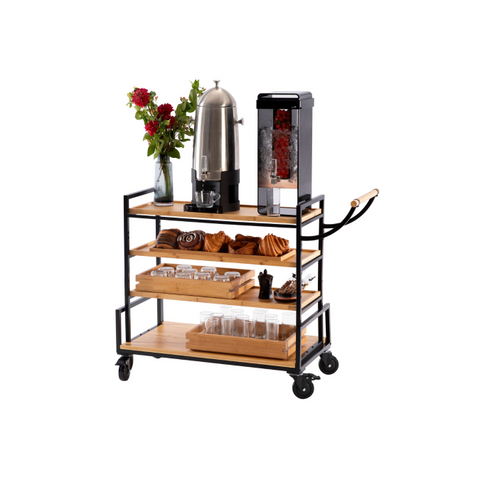 Rosseto Modulite™ Serving Cart with 3 Bamboo Shelves Kit