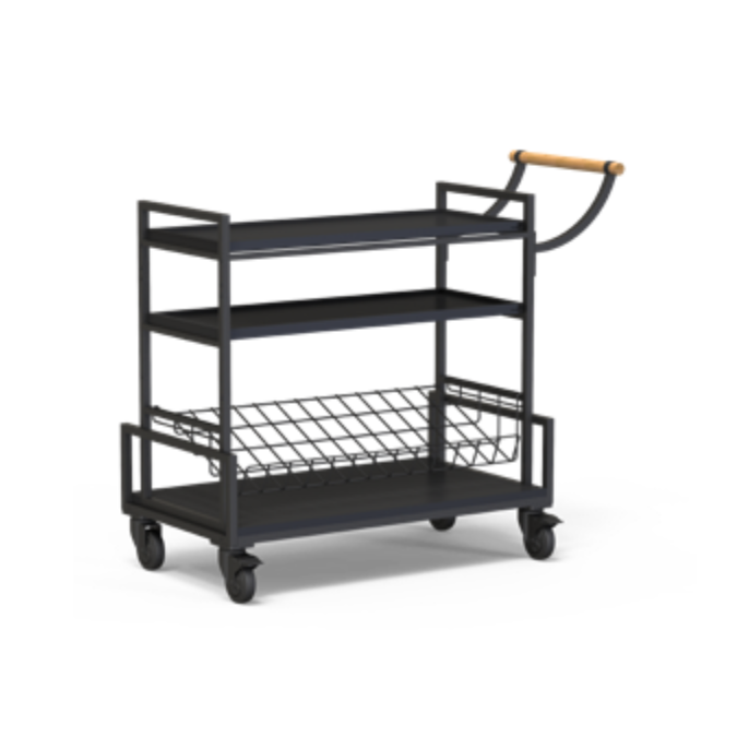 Rosseto Modulite™ Serving Cart with Bamboo Shelves and Wire Shelf Kit