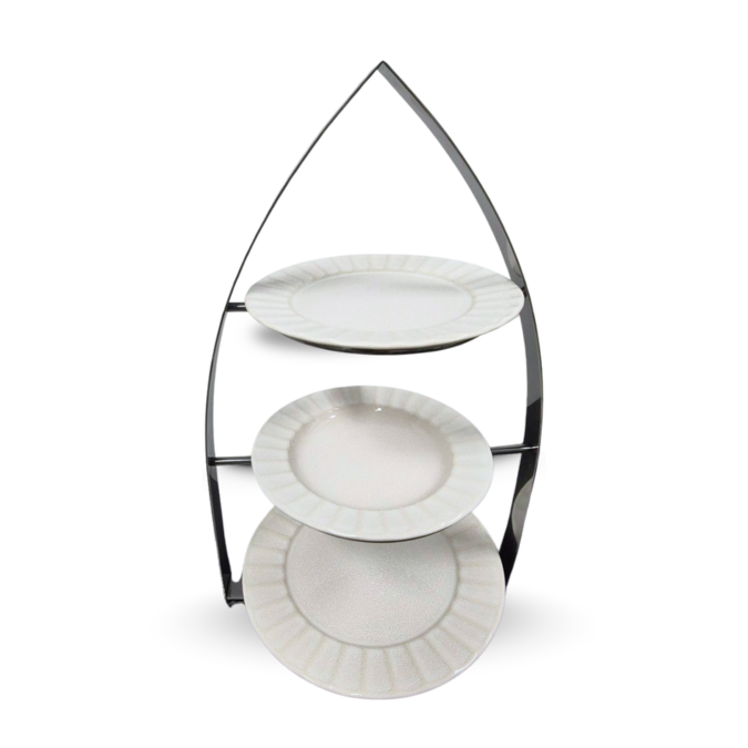 TopStyle 3-Tier High Tea Stand Teardrop Black