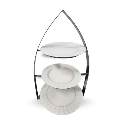 TopStyle 3-Tier High Tea Stand Teardrop Black