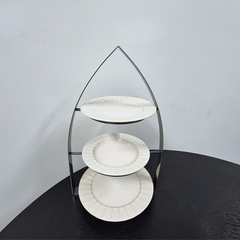 TopStyle 3-Tier High Tea Stand Teardrop Black