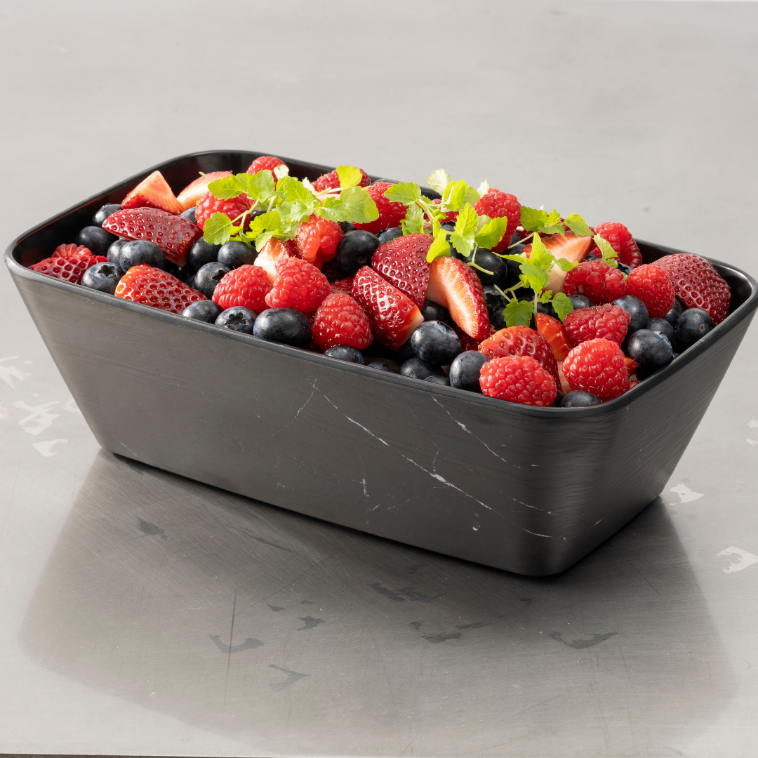 TopStyle Black Marble Melamine Bowl Rectangle Small