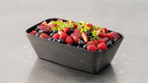 TopStyle Black Marble Melamine Bowl Rectangle Small