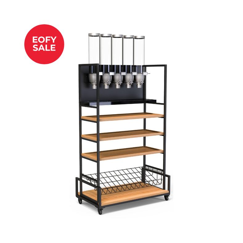 Rosseto Modulite™ Kit A Cart with Containers, Shelf, and Cart Tray MC-EZS5