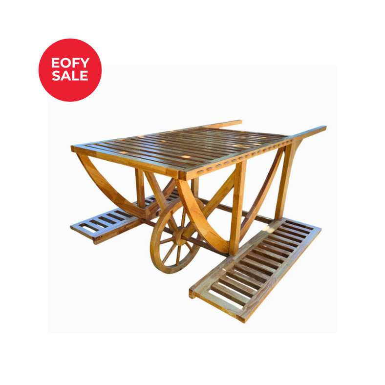 TopStyle Wooden Single Wheel Display Cart