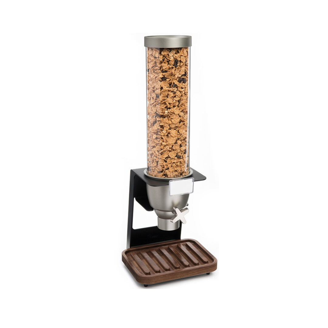 EZ-SERV® 1.3 Gal. 1-Container Tabletop Dispenser with Walnut Tray, 1 EA