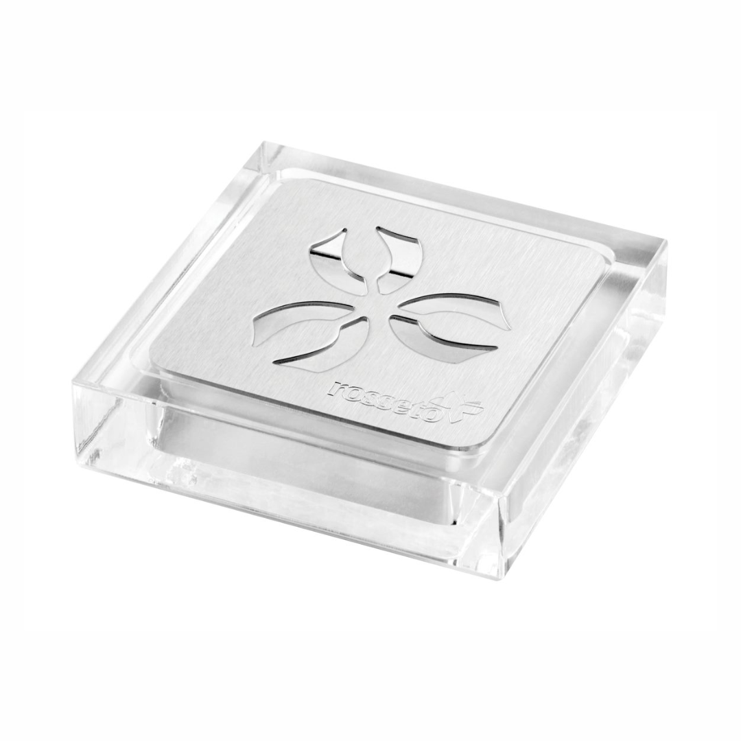 Iris™ Square Acrylic Drip Tray with Stainless Steel Insert, 1 EA