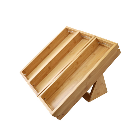 Natura™ Bamboo 3 Medium Trays & Stand Set (4 pcs.), 1 EA