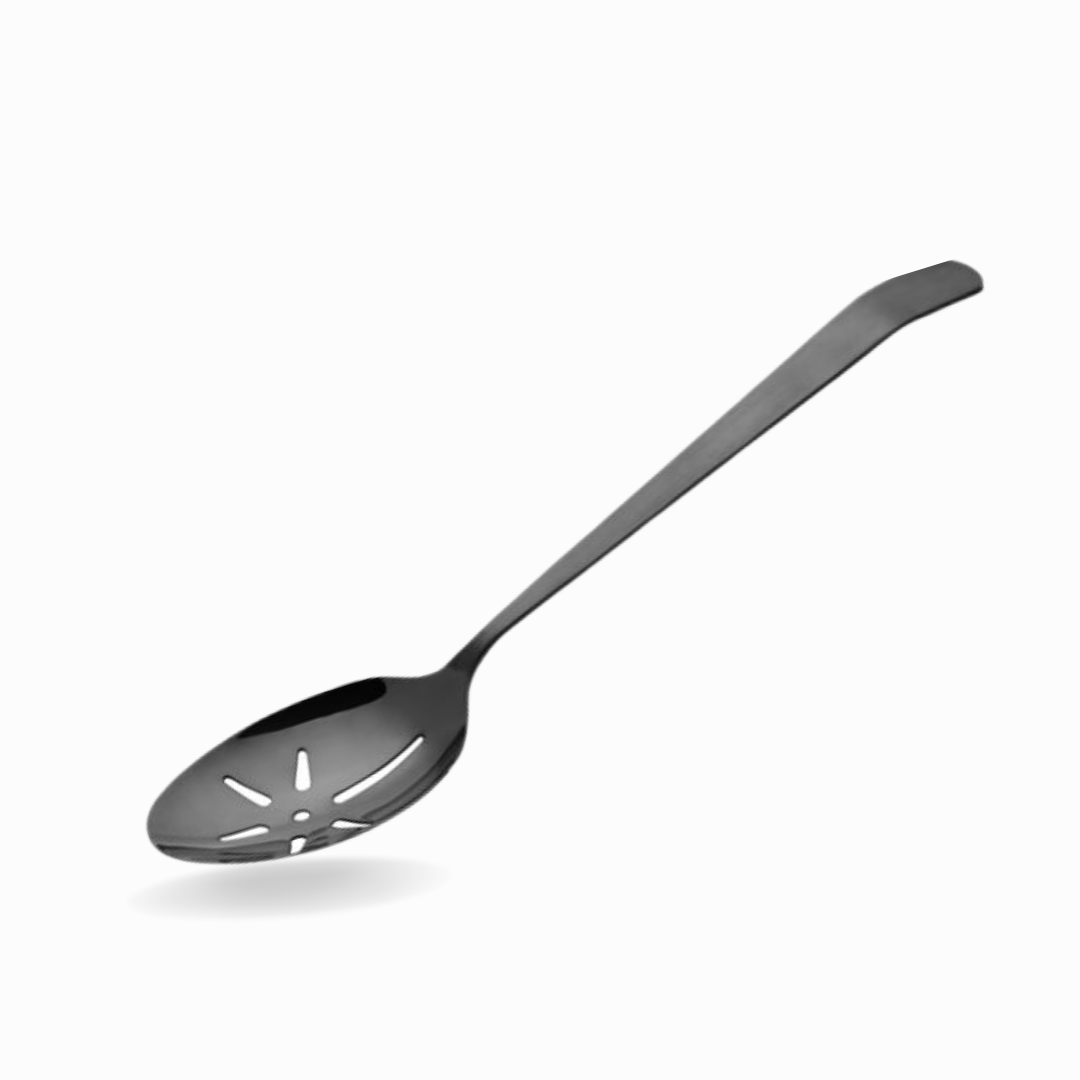 Serving Spoon - Slotted Black PVD Coated