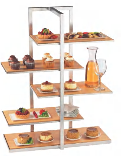 TopStyle Stainless Steel and Bamboo High Tea Tower Riser