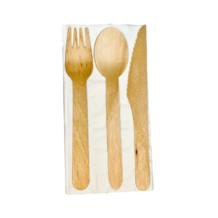 Wooden Cutlery Sets Pack of 100