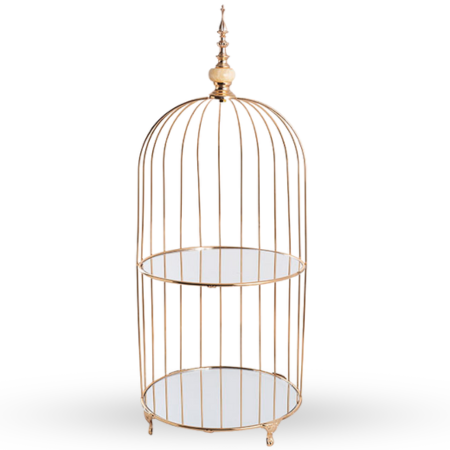TopStyle Bird Cage 2-Tier Cake Display Gold