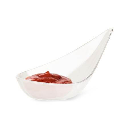 clear canape spoon with sauce