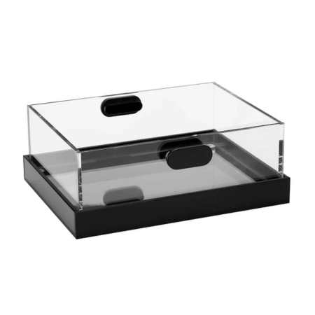 Rosseto Ice Cooler and Tray Set Clear and Black Acrylic