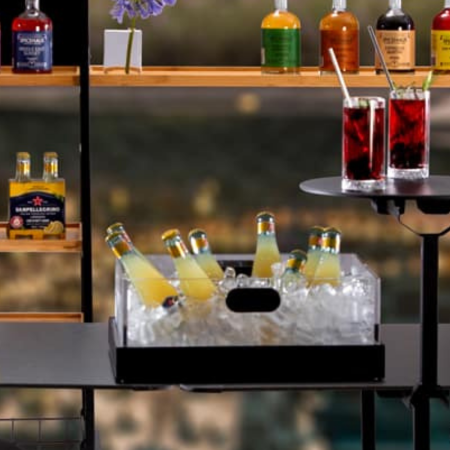 Rosseto Ice Cooler and Tray Set Clear and Black Acrylic