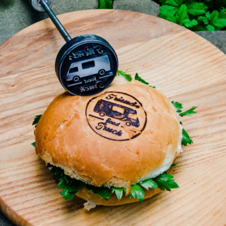 hamburger bun with custom branding