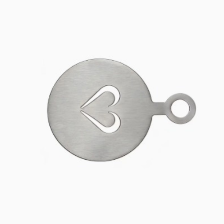 Heart-shaped custom coffee stencil for latte art design