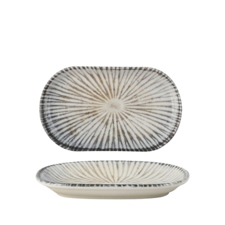 oval porcelain plate coral design 25cm