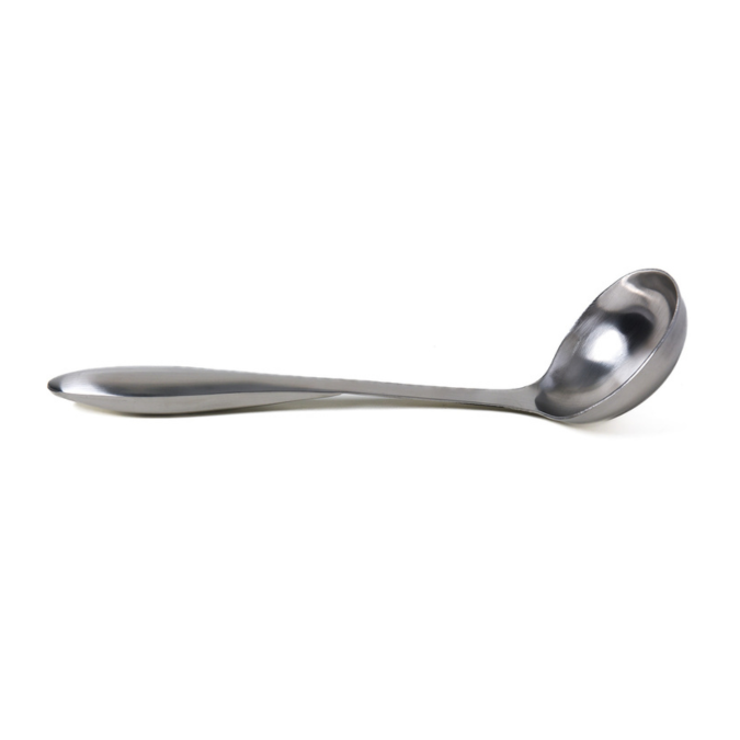stainless steel ladle on a white background