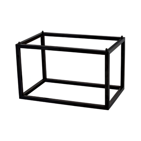 short high black metal frame on a white background