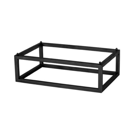 short low black metal frame on a white background