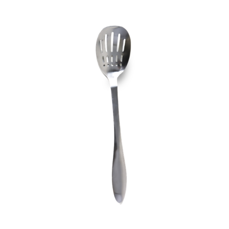 Slotted spoon on a white background