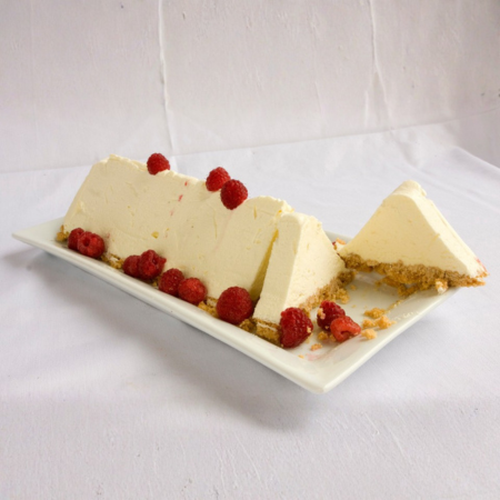 cake with raspberries