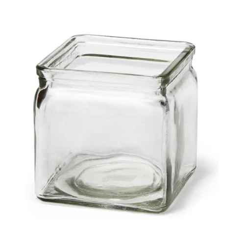 Clear Glass Square Jar