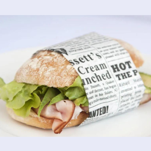 NewsprintWhite Waxed Food Paper