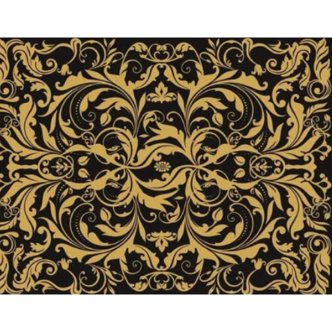 Luxe Black with Gold Print Waxed Food Paper