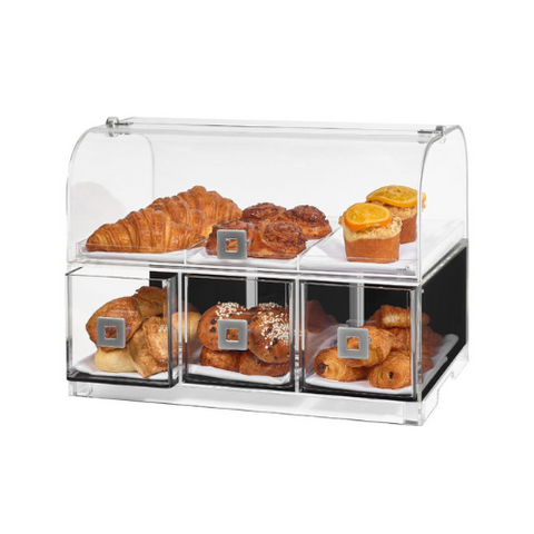 Rosseto Acrylic Dome Bakery Case with Three Drawers