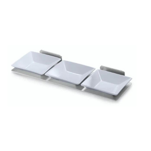 Rosseto Multi-Chef™ Stainless Steel Spice Shelf with 3 Porcelain Bowls SM215